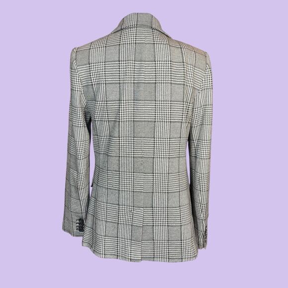 Gap Classic Plaid Black White Blazer Size 4 - Picture 8 of 11